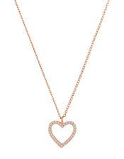 Sparkle Heart Diamanté Pendant Necklace, , large