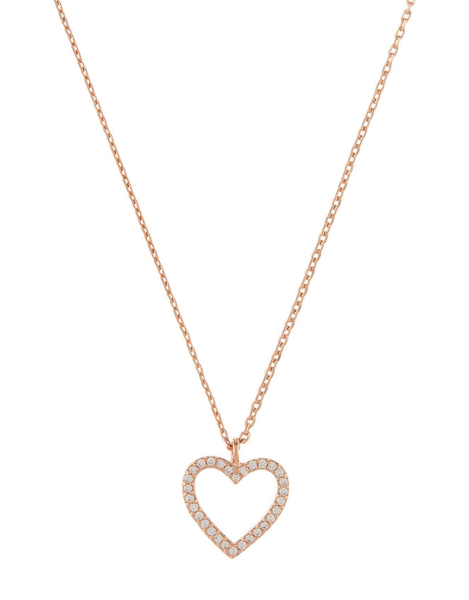Sparkle Heart Diamanté Pendant Necklace, , large