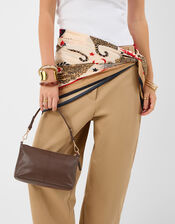 Leather Crossbody Handbag, Brown (CHOCOLATE), large