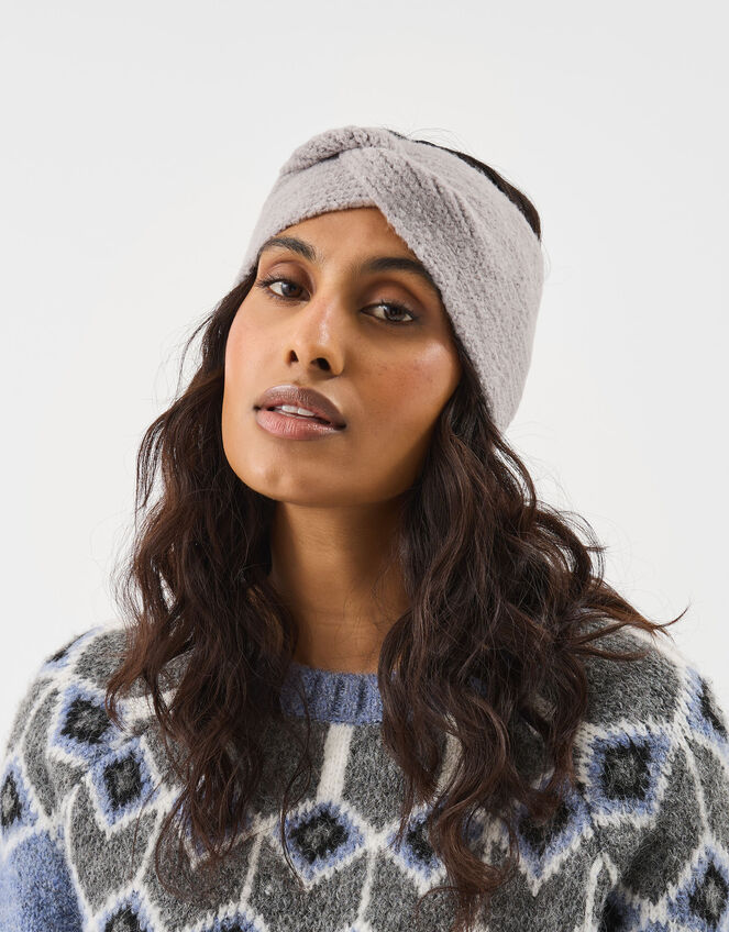 Soft Knit Bando Headband, Grey (GREY), large