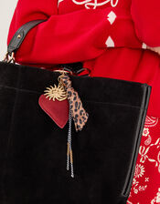 Leopard Heart Bag Charm, , large