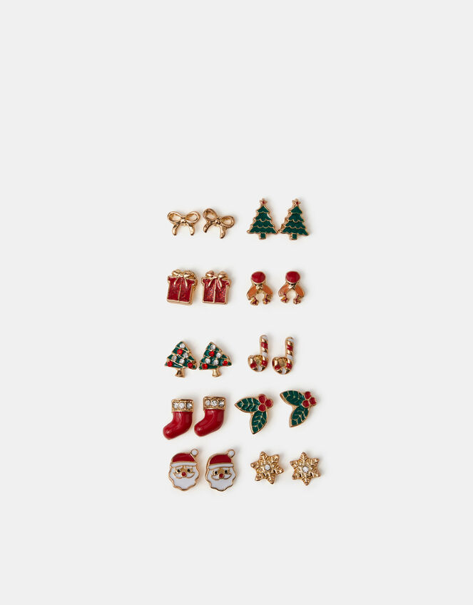 10-Pack Christmas Stud Earrings, , large