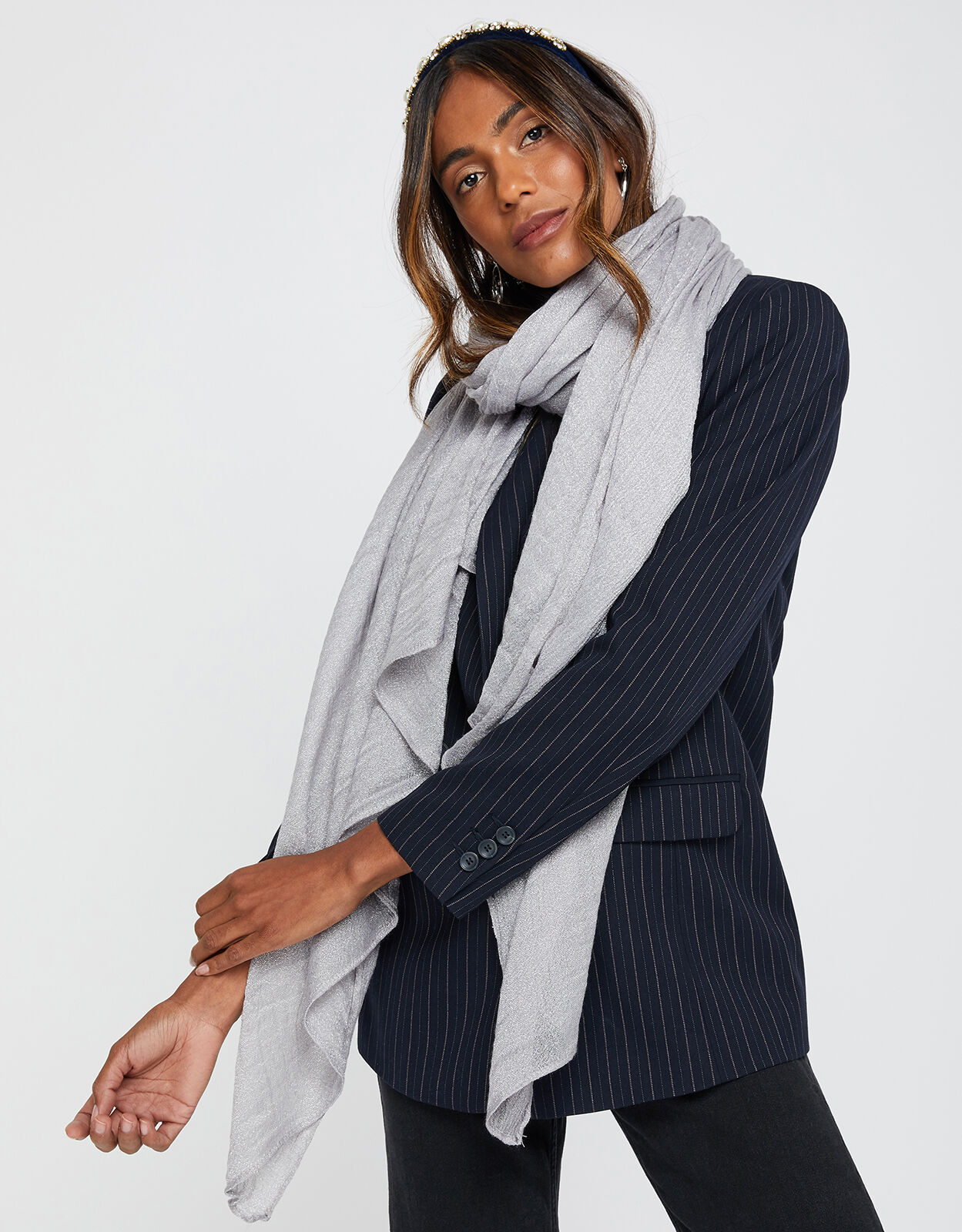 Silver sales scarf wrap