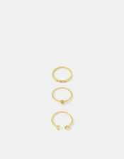 3-Pack 14ct Gold-Plated Celestial Rings, Gold (GOLD), large