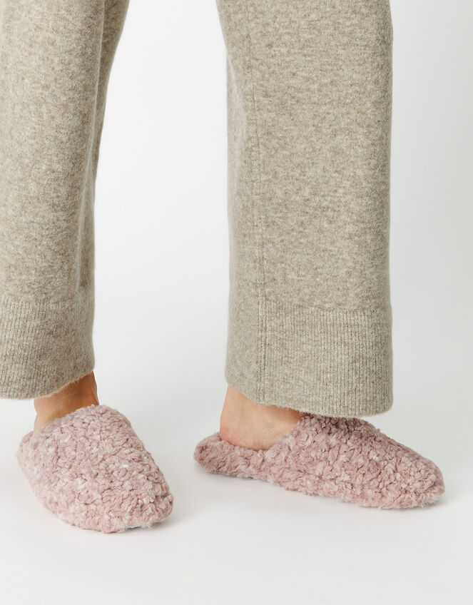 Plush Mule Slippers, Pink (PINK), large