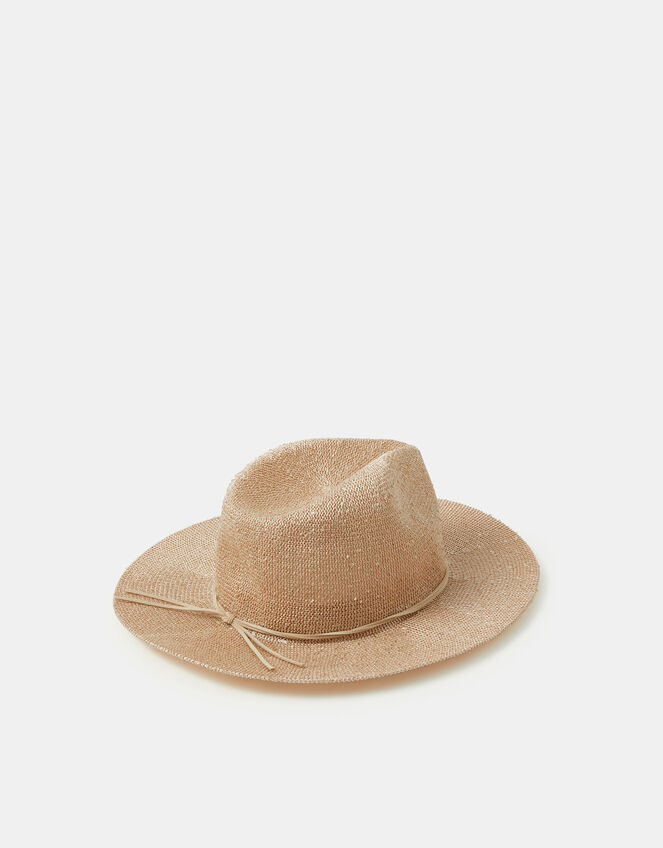 Sequin Embellished Fedora Hat, , large