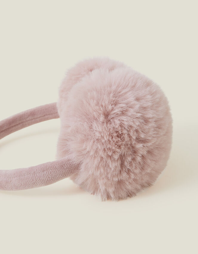 Girls Faux Fur Earmuffs, , large