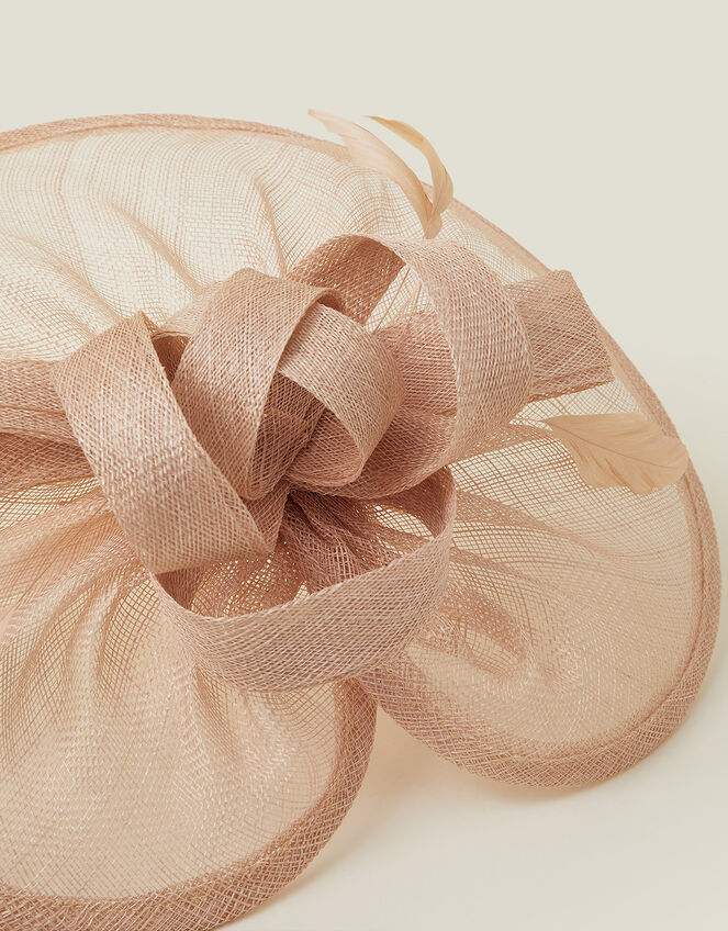 Bow Disc Fascinator, Pink (PALE PINK), large