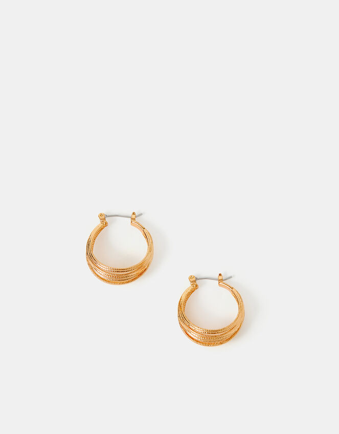 Multi Strand Hoop Earrings, Gold (GOLD), large