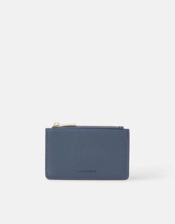 Plain Card Holder, Blue (BLUE), large