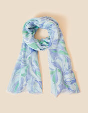 Marble Printed Scarf in Recycled Polyester, , large