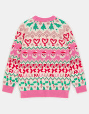 Girls Christmas Jumper, Multi (BRIGHTS MULTI), large
