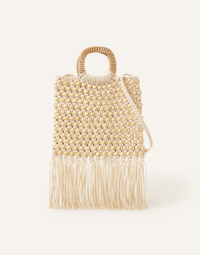 Fringe Beaded Handheld Bag, , large