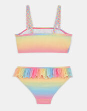 Girls Ombr&eacute; Frill Bikini Set, Multi (PASTEL MULTI), large