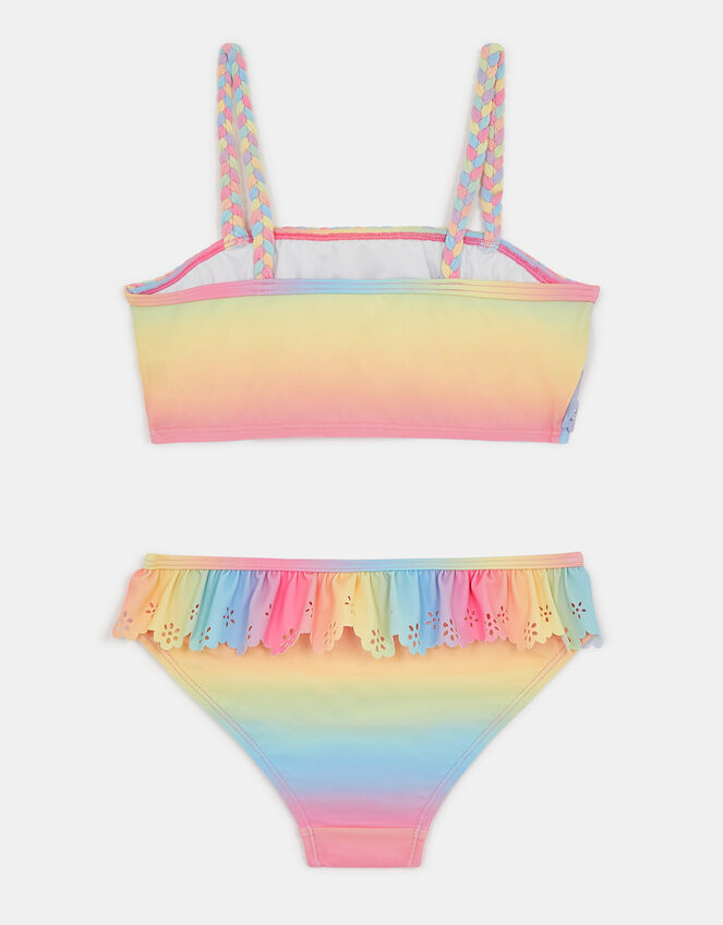 Girls Ombr&eacute; Frill Bikini Set, Multi (PASTEL MULTI), large