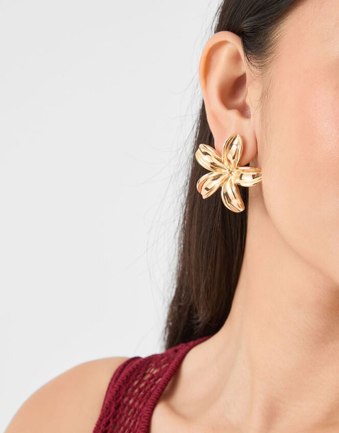 Flower Stud Earrings, , large