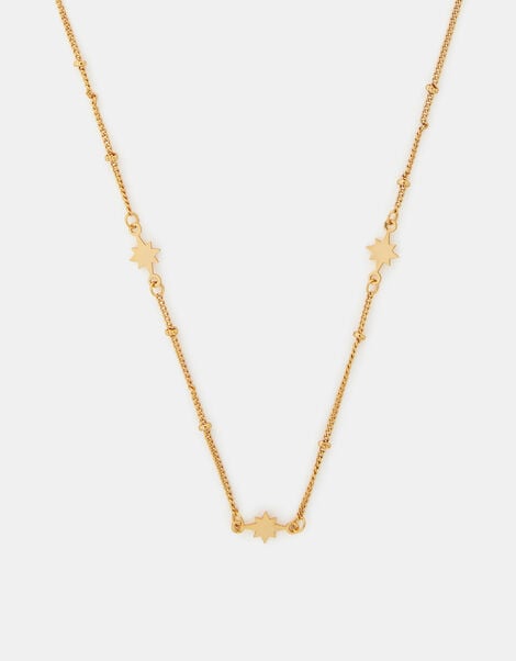 14ct Gold-Plated Star Station Necklace, , large
