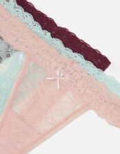 Lace Thong Multipack, Multi (PASTEL-MULTI), large
