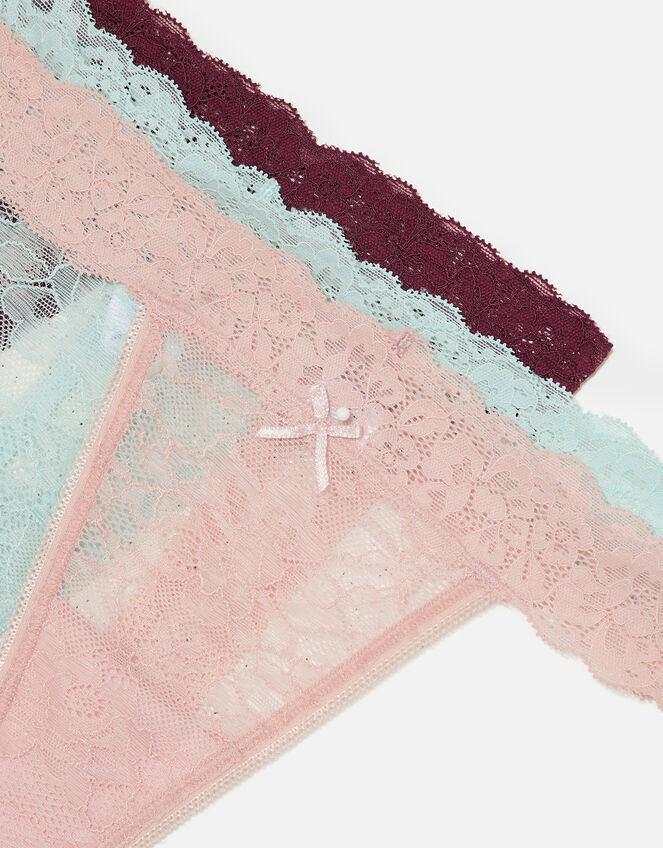 Lace Thong Multipack, Multi (PASTEL-MULTI), large