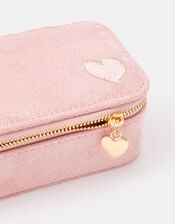 Heart Faux Suede Jewellery Box, , large