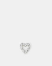 Sterling Silver Heart Flatback Stud, , large