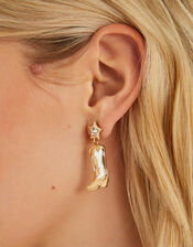 Cowboy Boots Drop Earrings, , large