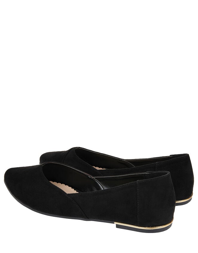Pointed Ballerina Flats, Black (BLACK), large