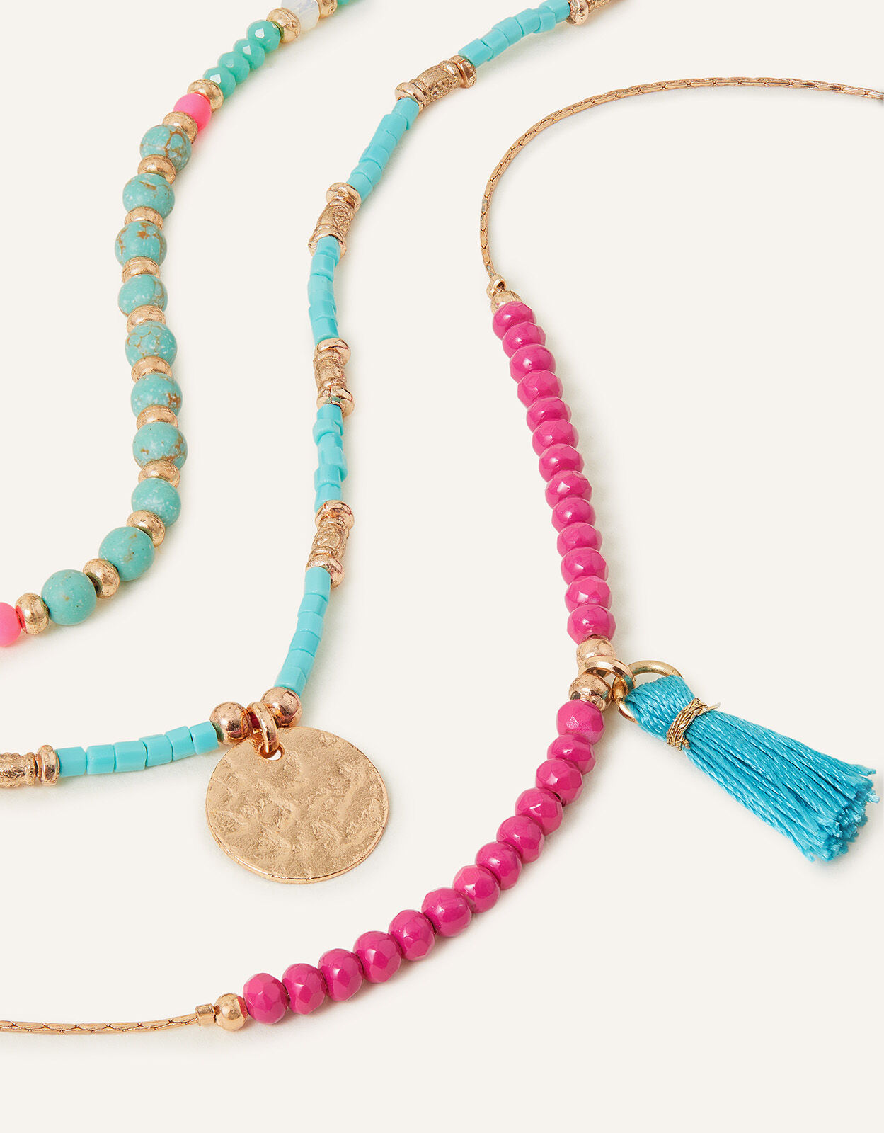 Three beaded necklace hotsell