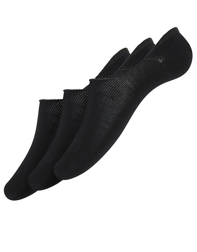 3pk Basic Bamboo Footsie Socks, Black (BLACK), large