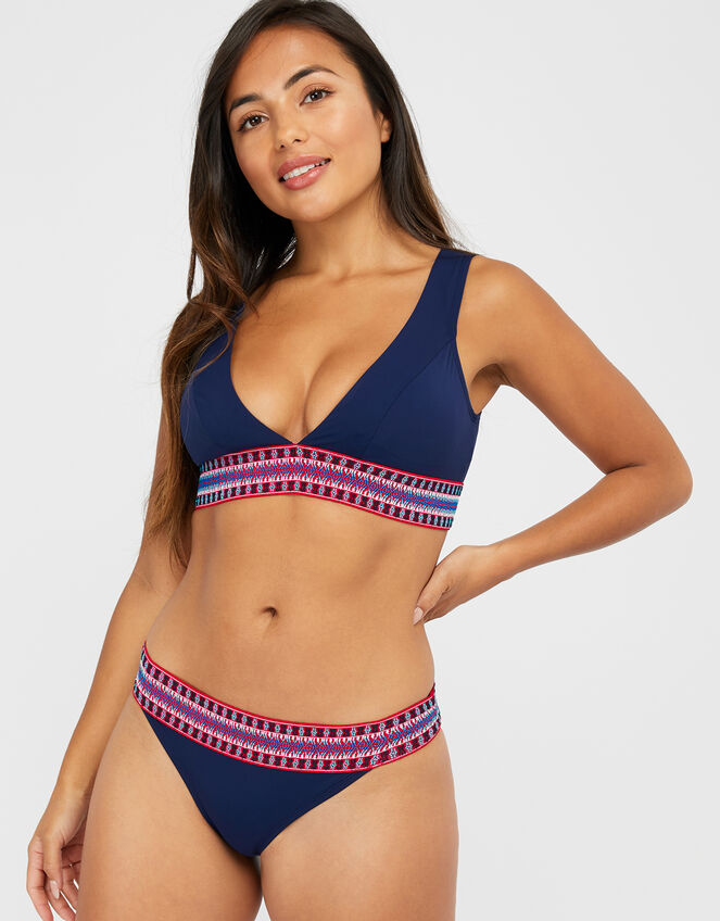 Aztec Underband Bikini Top, Blue (NAVY), large