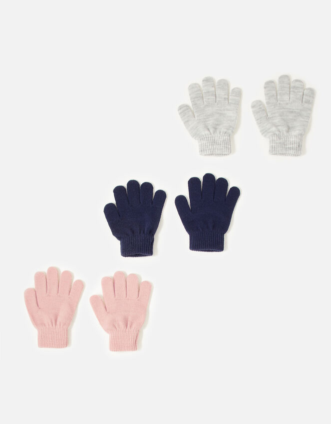 Girls Plain Glove Set, Multi (PASTEL-MULTI), large