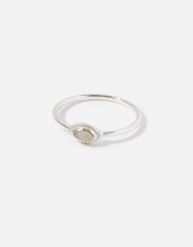 Sterling Silver Moonstone Ring, Silver (ST SILVER), large
