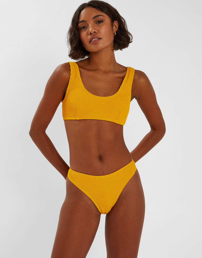 Crinkle Bikini Bottoms, Yellow (YELLOW), large