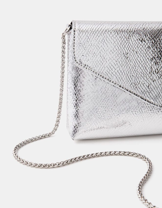 Metallic Envelope Crossbody Bag, Silver (SILVER), large