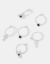 3-Pack Evil Eye Charm Hoop Earrings, , large