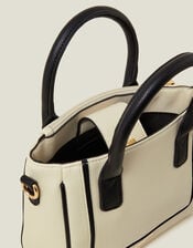 Two-Tone Faux Leather Handbag, , large