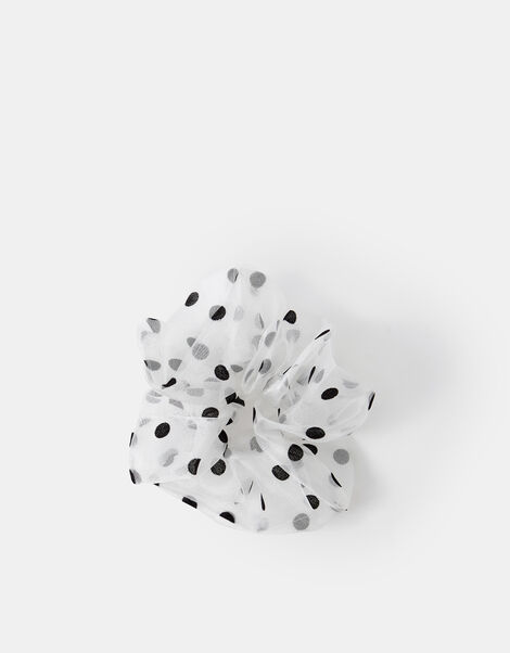 Polka Dot Organza Hair Scrunchie, , large