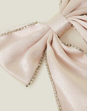 Girls Satin Gem Bow Hair Clip, , large