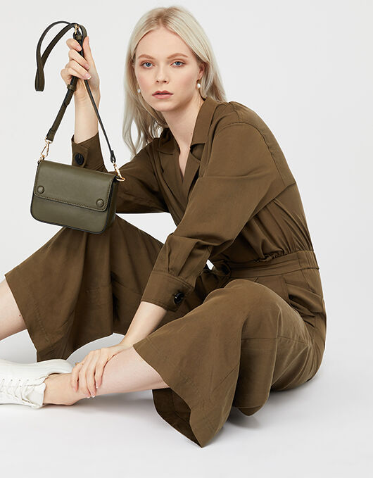 Faux Leather Belt Bag Green