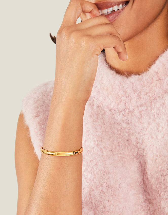 14ct Gold-Plated Bamboo Cuff Bracelet, , large
