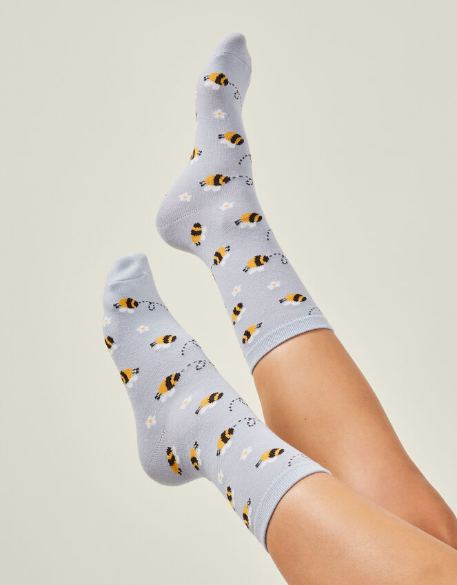 Bee Print Socks, , large