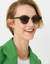 Classic Round Sunglasses, Brown (TORT), large
