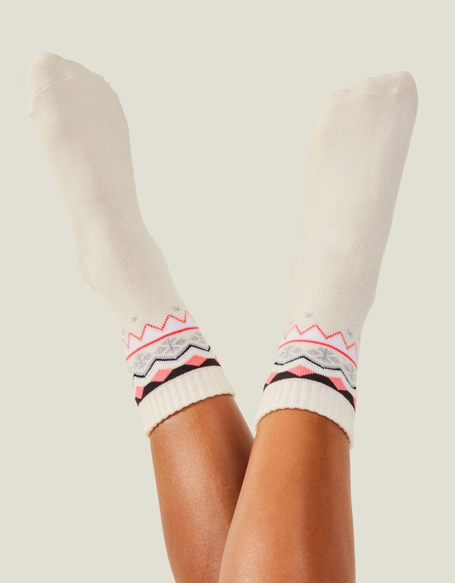 Retro Alpine Socks, Ivory (IVORY), large