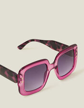 Oversized Crystal Square Sunglasses, , large