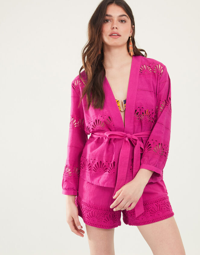 Shell Broderie Top , Pink (PINK), large