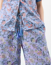 Floral Print Long Pyjamas Set, Blue (BLUE), large