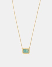 14ct Gold-Plated Amazonite Slice Pendant Necklace, , large
