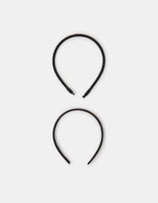 2-Pack Slim Rhinestone Satin Headbands, , large