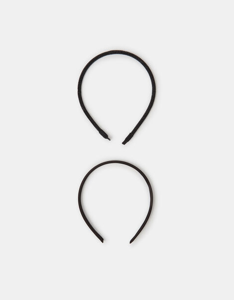 2-Pack Slim Rhinestone Satin Headbands, , large