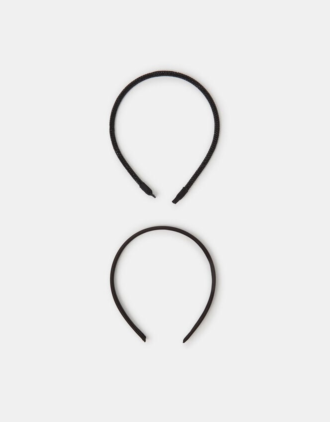 2-Pack Slim Rhinestone Satin Headbands, , large